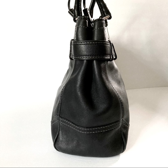 COACH Hamptons Satchel F08A71 Black Leather Bag - Picture 4 of 16